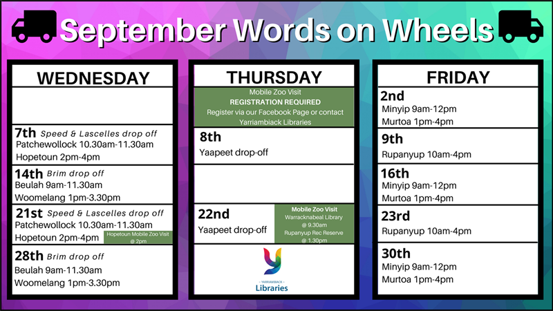 September Words on Wheels